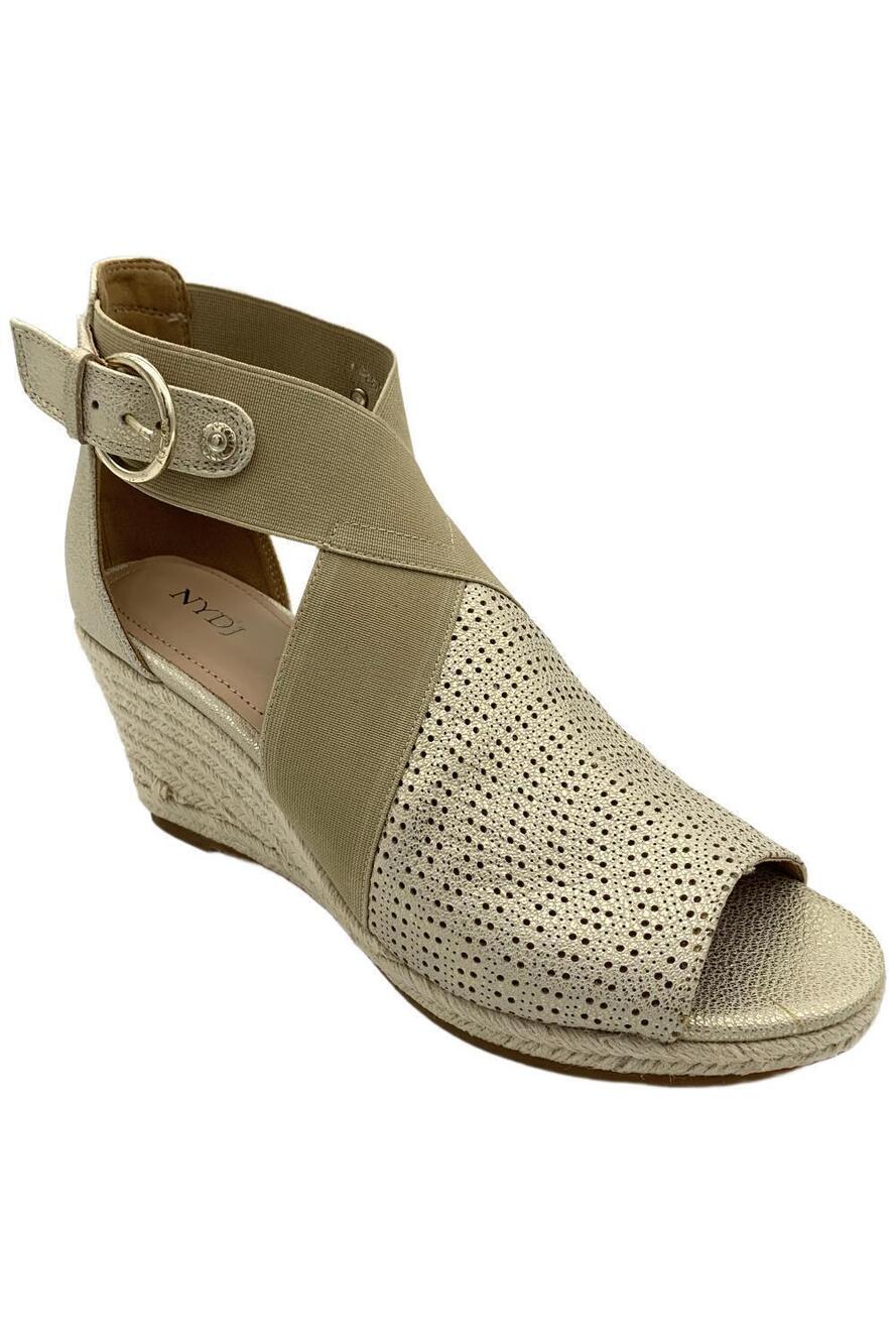 NYDJ Women's Charisma Ankle Strap Suede Wedge Sandals Lt Gold - Medium